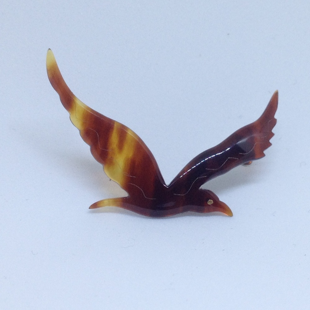 turtle shell flying bird pin/ brooch